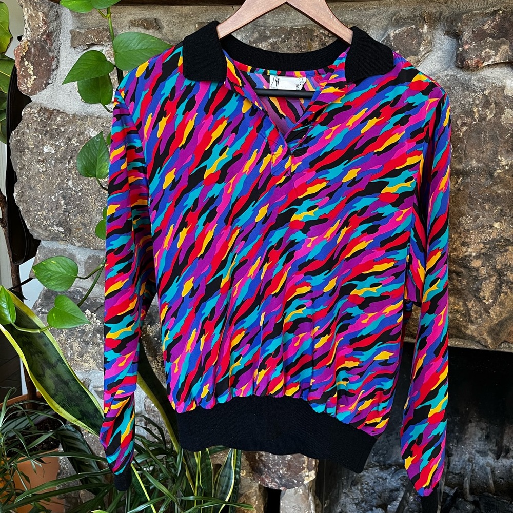 Vintage multi-color blouse